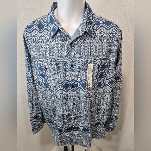 Houston White bohemian men's button long-sleeve XXL - Picture 1 of 7